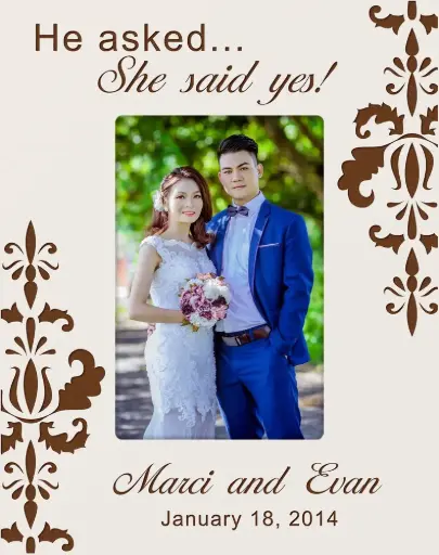 Custom Engraved White MDF Wood Photo Frame